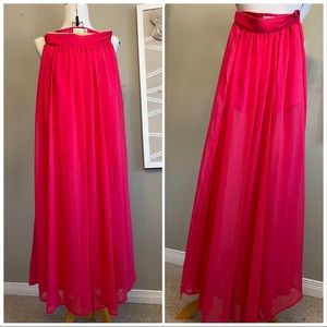 Nwt Keepsakes fuchsia  sheer front slit skirt